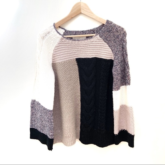 LOFT Sweaters - LOFT small patchwork sweater scoop neck